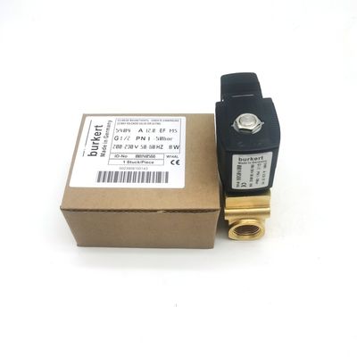 00126227 G1/4 Bourkert soupape solénoïde 6014 C normalement fermée AC220V 8W Corps de soupape en acier inoxydable 0~10bar