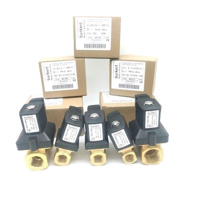 Ventilateur de commande électromagnétique Burkert 00125367 6014 C Action directe Connexion de la plaque inférieure normalement fermée 2.0 Flow Hole DC24V 8W Corps de soupape en laiton 0 ~ 10bar