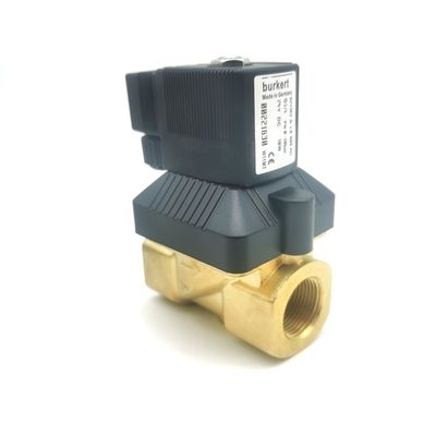 Ventilateur de commande électromagnétique Burkert 00125367 6014 C Action directe Connexion de la plaque inférieure normalement fermée 2.0 Flow Hole DC24V 8W Corps de soupape en laiton 0 ~ 10bar