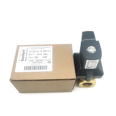 Ventilateur de commande électromagnétique Burkert 00125367 6014 C Action directe Connexion de la plaque inférieure normalement fermée 2.0 Flow Hole DC24V 8W Corps de soupape en laiton 0 ~ 10bar