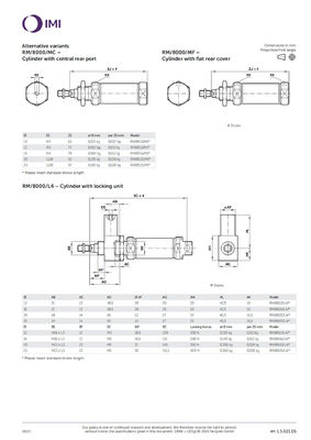 NORGREN Acier inoxydable RM/8016/M/15 Piston à fût Cylindre pneumatique 16Bore Série ISO en ligne ronde double action pour le fonctionnement