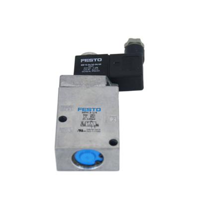 Valve Festo MFH-3-1/4 9964 Valve mécanique, 3 ports, fermée, électrique, G 1/4, de 0,15 à 0,8 Mpa