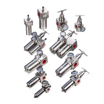 SFSRSL400 Filtre à air lubrificateur fileté 1/2" Triple pièce en acier inoxydable, régulateur et dispositif de brouillard d'huile