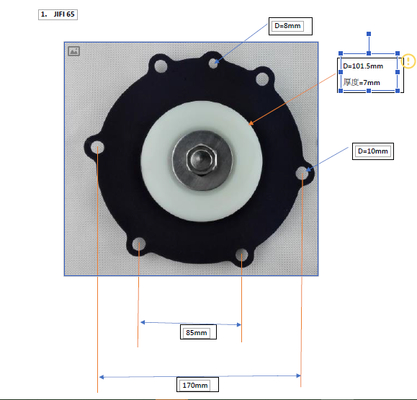 Kit de réparation de diaphragme 2.5'' pour électrovanne à impulsion Joil JISI65 JIFI65 JIHI65