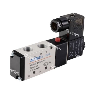 AIRTAC DC24V soupape magnétique à deux positions, soupape de retour à cinq voies avec indice de protection IP65