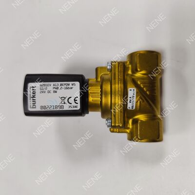 Valve solénoïde à haute température FKM Type BURKERT 6281 00221875 G3/4 2/2 Corps en laiton normalement fermé 13.0 Orifice AC24V 8W 0.2-16bar 0 à +120°C