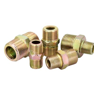 Raccords de tuyauterie pneumatique à bouche plate 1/8 Union hydraulique acier au carbone haute pression
