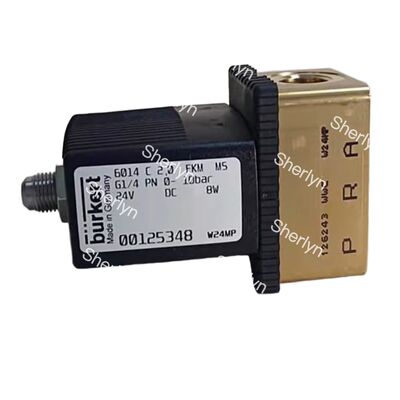 2/2 voie normalement fermée soupape solénoïde à action directe, Burkert 6013 00126092, G1/8 fil, ouverture de 3,0 mm, corps en laiton, joint FKM, 24VAC 8W, 0-10bar