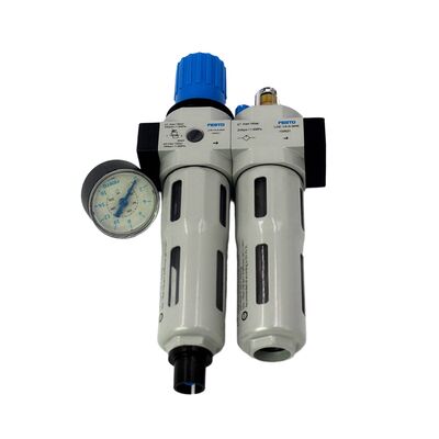 Unité de préparation de l'air Festo FRC-3/8-D-7-MINI-A 162764 Unité FRL pneumatique G3/8 40μm Drainage entièrement automatique 0,5-7bar 1500L/min Zinc moulé sous pression avec jauge de pression Garde de bol métallique