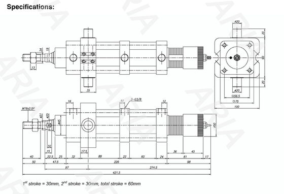 NFFA063/0050/0010TC(S) Norme internationale ISO 6432 ASCO soupape solénoïde série NNS à double action à tiges simples idéal