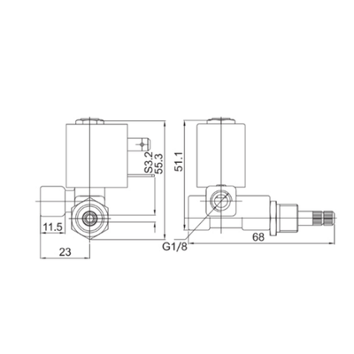 55CA-03 Valve électromagnétique à action directe de port de 1/8 de pouce avec ouverture de 2,8 mm conçue pour manipuler l'eau d'air et l'huile légère