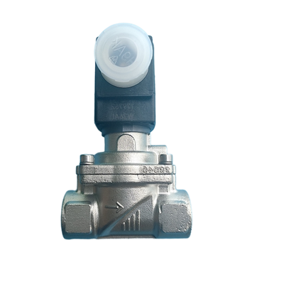 Ventilateur solénoïde à servo-diaphragme de type Burkert de type 6281 00323973 00323975 G1/2 fil féminin 2/2 NC avec survol manuel corps de soupape en acier inoxydable FKM Sceau 13.0 orifice de débit DC24V AC220V