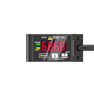 Capteur de déplacement laser HG-C1400, distance de référence 400 mm, plage de mesure ±200 mm, répétabilité 800 µm, IP67, 12-24 V CC, sortie analogique NPN PNP 0-5 V 4-20 mA