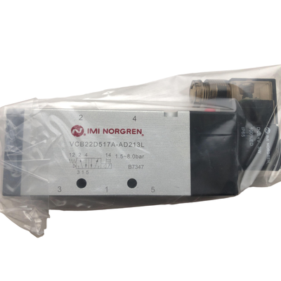 3350 L/min à débit élevé NORGREN VCB22D517A-AD213L soupape solénoïde G1/2 24VDC 5/2 Retour de ressort soupape à bobine pneumatique corps en aluminium IP65