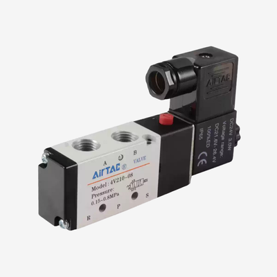 Vanne de commande pneumatique Airtac 4V410-15 à grand débit, à tiroir coulissant, corps en alliage d'aluminium, sans lubrification requise, commande manuelle pour circuit d'actionnement de vérin robuste