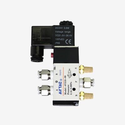 Vanne de commande pneumatique Airtac 4V410-15 à grand débit, à tiroir coulissant, corps en alliage d'aluminium, sans lubrification requise, commande manuelle pour circuit d'actionnement de vérin robuste