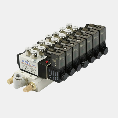 Ensemble de vanne de commande directionnelle Airtac 4V210-08 7 à 10 stations, pack de vannes combinées, chemin d'écoulement court, faible fuite d'air pour système de commande d'air multicanal