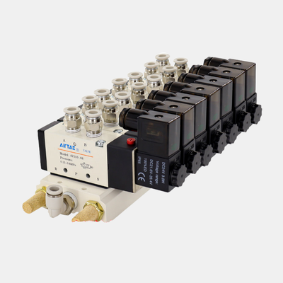 Airtac 4V310-10 Pneumatic Control Solenoid Valve Manifold Kit 2 3 4 5 6 Station Manual Override For Debugging Fast Response Large Flow Pneumatic Valve Unit