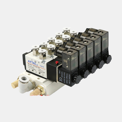 Airtac 4V310-10 Pneumatic Control Solenoid Valve Manifold Kit 2 3 4 5 6 Station Manual Override For Debugging Fast Response Large Flow Pneumatic Valve Unit