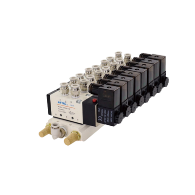 Ensemble de vanne de commande directionnelle Airtac 4V210-08 7 à 10 stations, pack de vannes combinées, chemin d'écoulement court, faible fuite d'air pour système de commande d'air multicanal