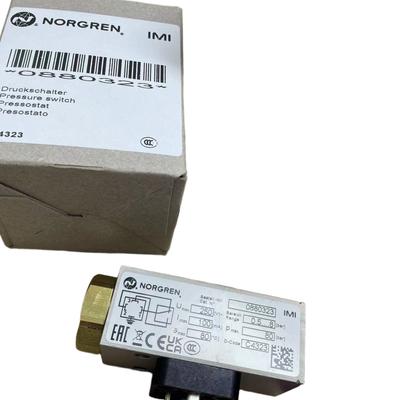 Interrupteur de pression NORGREN 0880323 filetage G1/4 0,5-8 bars, manomètre pour conduite de fluide de machine-outil