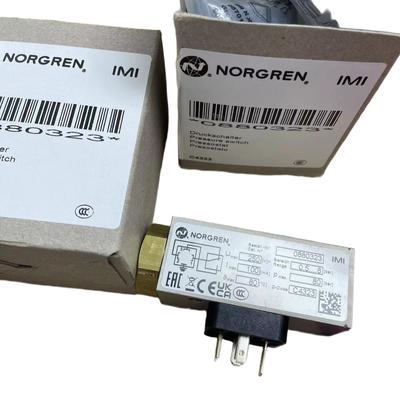 Interrupteur de pression NORGREN 0880323 filetage G1/4 0,5-8 bars, manomètre pour conduite de fluide de machine-outil