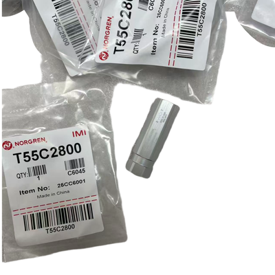 Valve d'arrêt pneumatique compacte T55C2800 IMI Norgren G1/4 BSPP à fil Valve de non-retour légère pour le circuit pneumatique robotisé