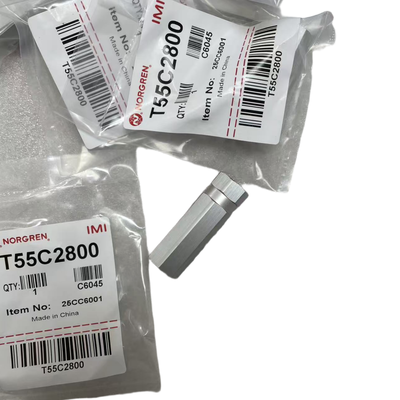 Valve d'arrêt pneumatique compacte T55C2800 IMI Norgren G1/4 BSPP à fil Valve de non-retour légère pour le circuit pneumatique robotisé