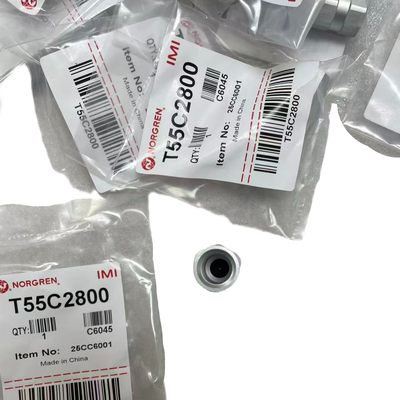 Valve d'arrêt pneumatique compacte T55C2800 IMI Norgren G1/4 BSPP à fil Valve de non-retour légère pour le circuit pneumatique robotisé
