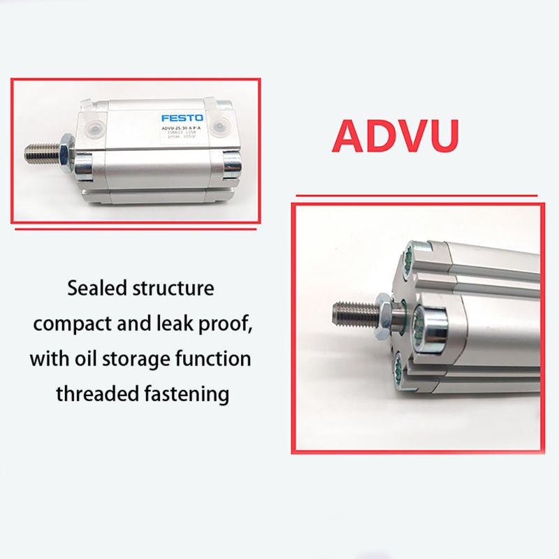 Cylindre pneumatique compact avec piston fils mâle 7 bar ADVU-16-40-A-P-A