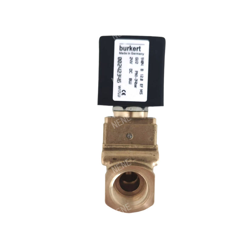 00126162 6014 D soupape électromagnétique burkert action directe Connexion de la plaque inférieure normalement ouverte 2.0 Flow Hole AC24V 8W Corps de soupape en laiton 0~10bar