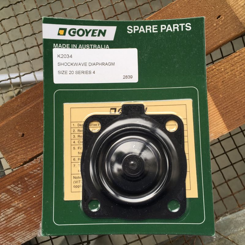 Goyen RCAC20 Kit d'entretien de type K2034 Série T4, ST4, DD4, FS4 Matériau nitrile haut de gamme