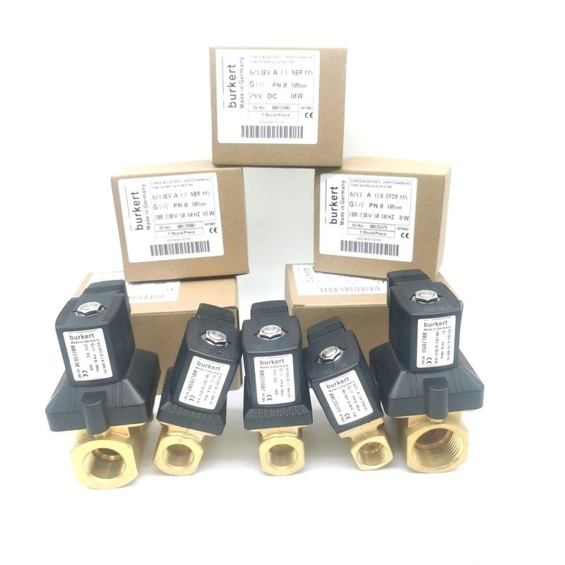 Valve solénoïde Burkert FKM Sceau 00126091 24VDC 8W 0~6bar 6013 Type action directe G1/8 pouces 2/2 normalement fermé 3.0 trou d'écoulement