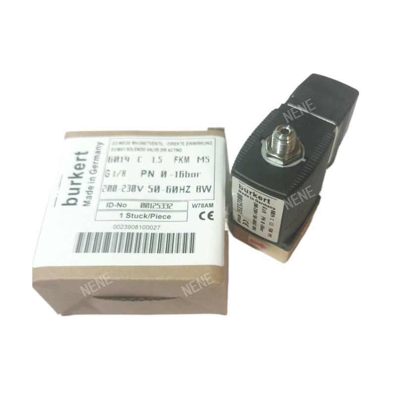 G1/4 soupape électromagnétique Burkert 00125302 6013 Type d'action directe pouce 2/2 normalement fermé 3.0 trou de débit FKM corps de soupape en laiton scellé 24VAC 8W 0~10bar