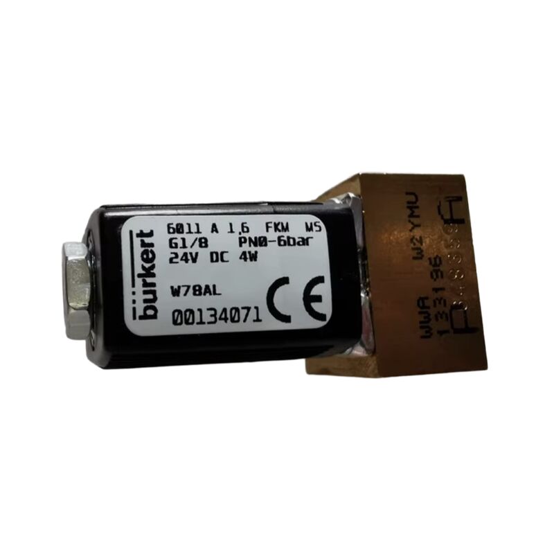 Burkert 00221886 6281 G1 1/4 2/2 Normalement fermé 25.0 Flow Hole FKM Corps de soupape en laiton scellé DC24V 8W 0.2-16bar 0~+120 °C