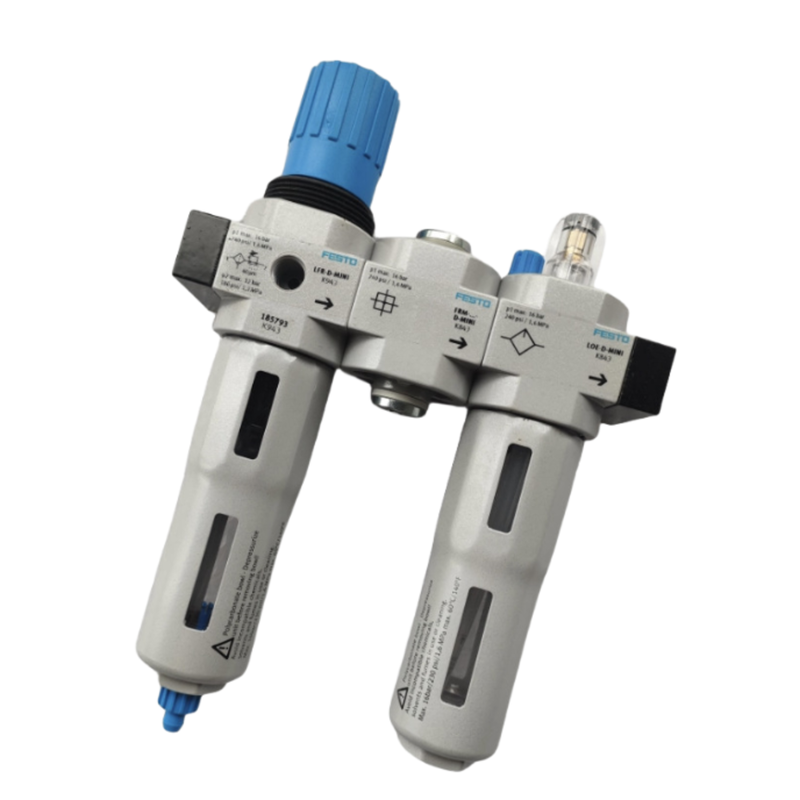 FESTO LF-1/2-D-MAXI 186463 Filtre à air comprimé en alliage de zinc 40 μm Filtrage, évacuation manuelle, pression de travail de 0,5 à 12 bar