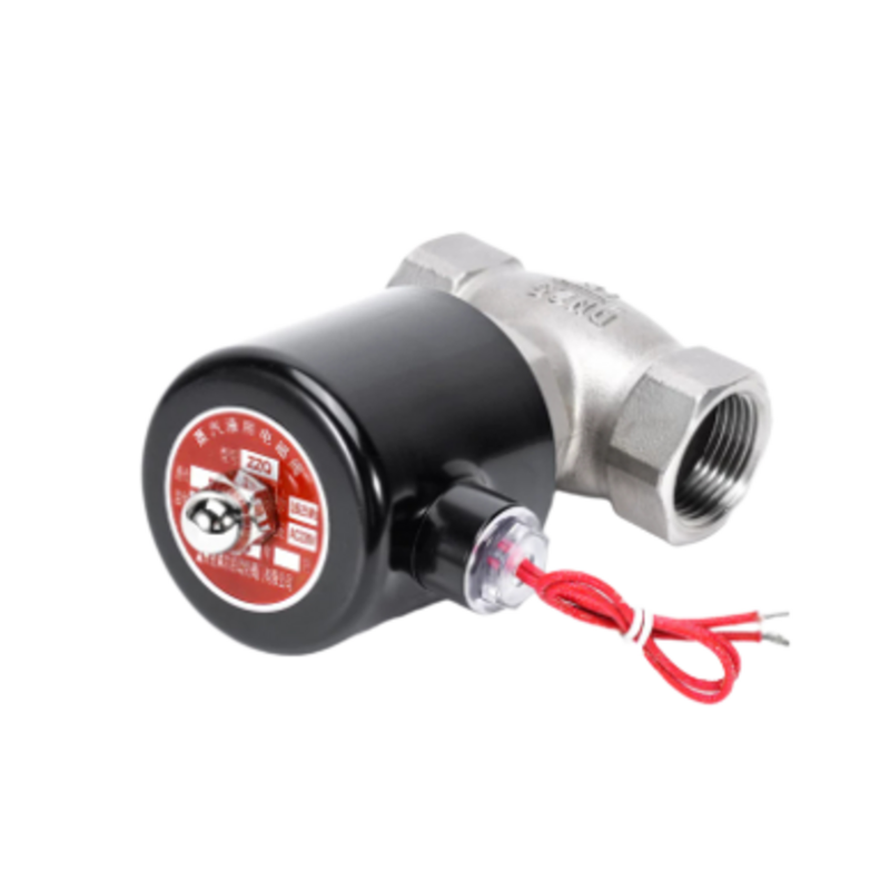 Valve électromagnétique pneumatique en acier inoxydable SS304 avec une plage de température de moins 20 °C à plus 185 °C et un matériau de joint en PTFE