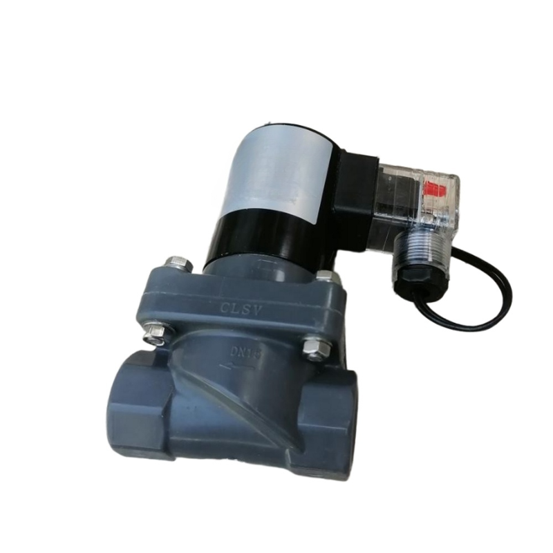 Taille du port FF1C32B32 32 mm Taille de l'orifice Corps CPVC soupape solénoïde pneumatique 2 voies NC soupape alcaline compatible