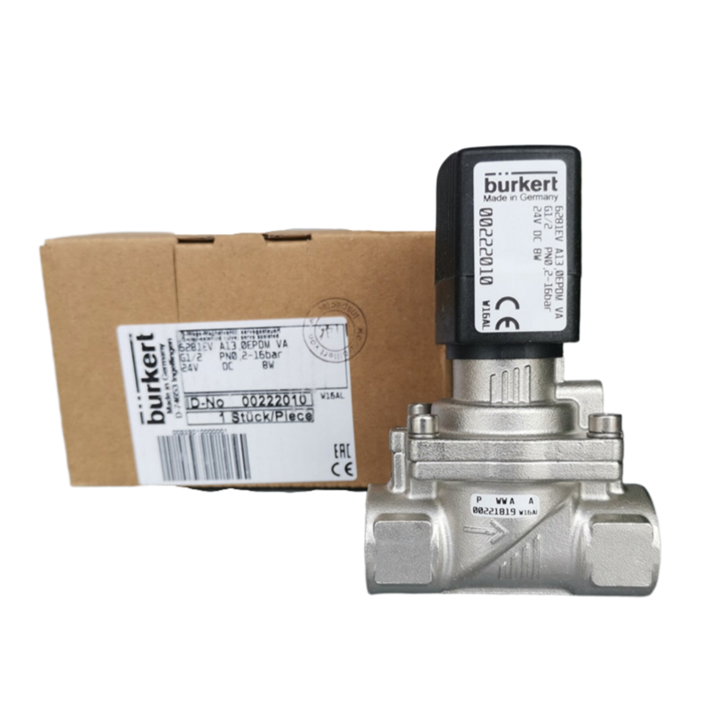 Résistant à la chaleur FKM soupape solénoïde scellée Burkert série 6281 G1/2 Port 13 mm ouverture anti-corrosion en acier inoxydable 2 position 2 voie NO 00228387 00228388 00228389
