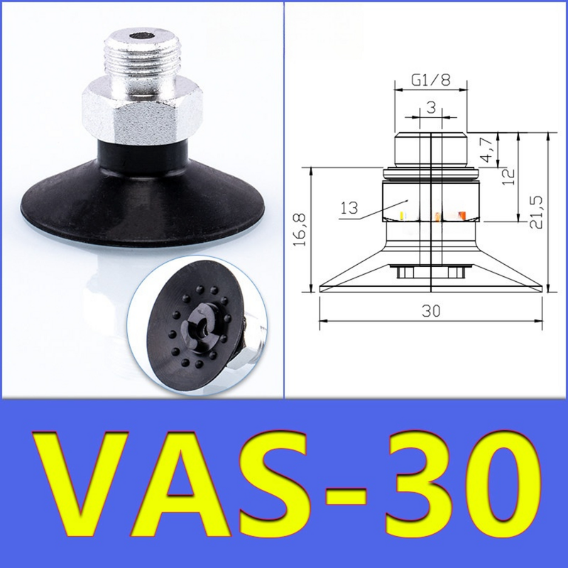 FESTO VAS30 Pad pneumatique d'aspiration de 30 mm de diamètre polycolore en caoutchouc nitrile de silicone résistant à l'usure pour le transfert de matériel de robot