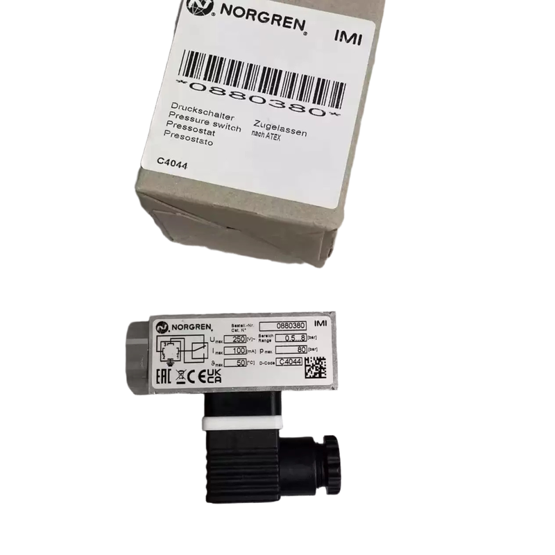0.5 à 8 bar Commutateur de pression à épreuve d'explosion IMI NORGREN 0880380 G1/4 Commutateur de serrage à pression de fil pour tuyauterie chimique