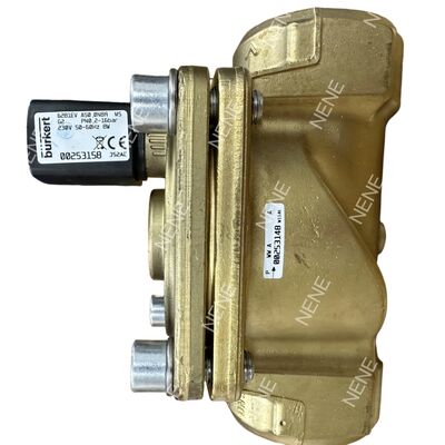 Électrovanne à action directe BURKERT Type 6281 00221957 G3/4 2/2 Normalement Fermée Corps en laiton Avec commande manuelle Joint NBR Orifice 20,0 AC220V 8W 0,2-16 bar -10 à +80°C