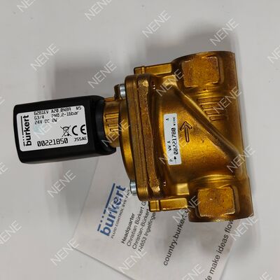 Valve solénoïde à haute température FKM Type BURKERT 6281 00221875 G3/4 2/2 Corps en laiton normalement fermé 13.0 Orifice AC24V 8W 0.2-16bar 0 à +120°C