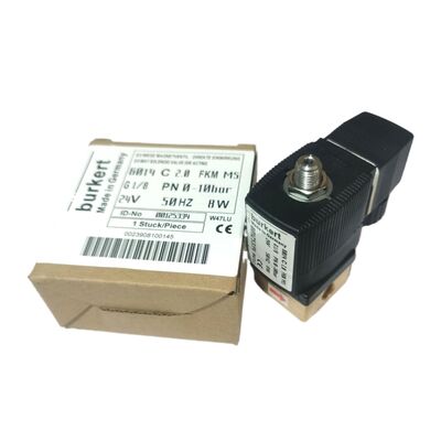 2/2 voie normalement fermée soupape solénoïde à action directe, Burkert 6013 00126092, G1/8 fil, ouverture de 3,0 mm, corps en laiton, joint FKM, 24VAC 8W, 0-10bar