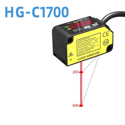 Capteur de déplacement laser HG-C1700, distance de référence 700 mm, longue portée de mesure, capteur d'image CMOS, IP67, 12-24 V CC, NPN PNP, signal analogique 0-5 V, 4-20 mA